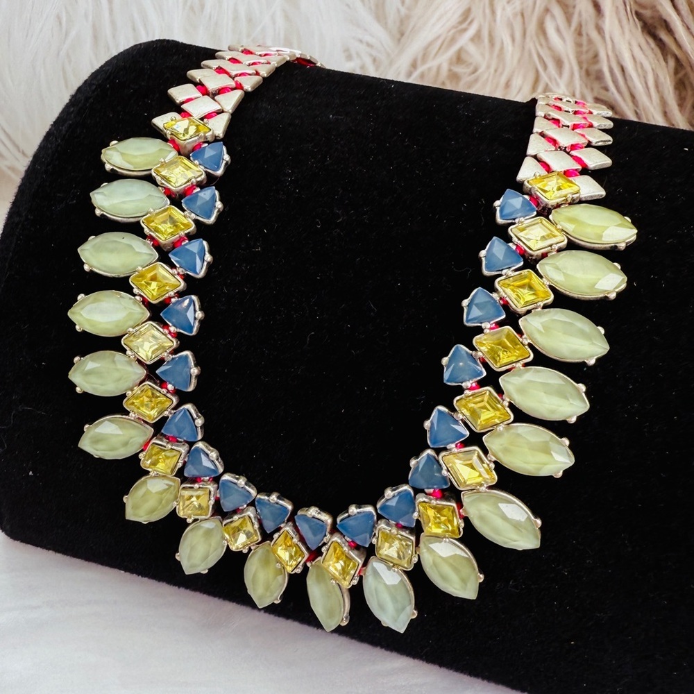 Silvertone Multicolor pink reversible Necklace